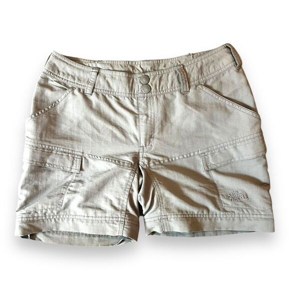 The North Face Cargo Hiking Outdoor Shorts Mid Rise Flap Pockets Gray Size 4 - Picture 1 of 13